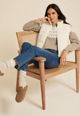 Fair Isle Eyelash Crew Neck Sweater, C9817, small