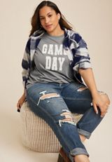 Plus Size Game Day Oversized Fit Graphic Tee, C125, small