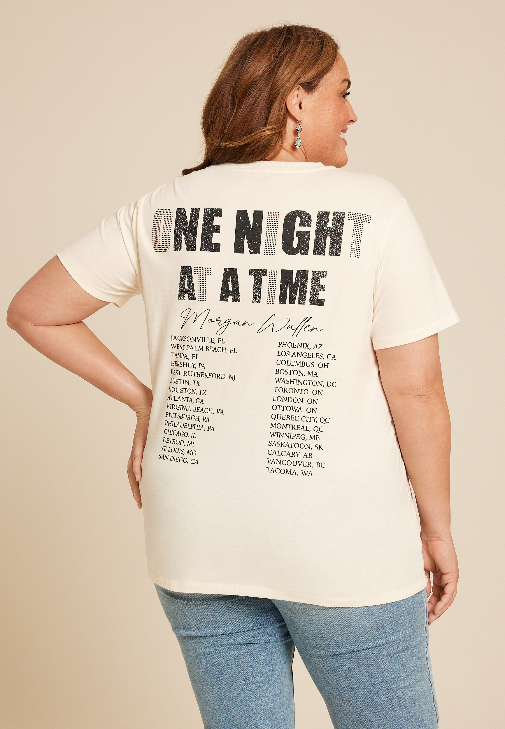 Plus Size Morgan Wallen Oversized Fit Graphic Tee, C2789, large