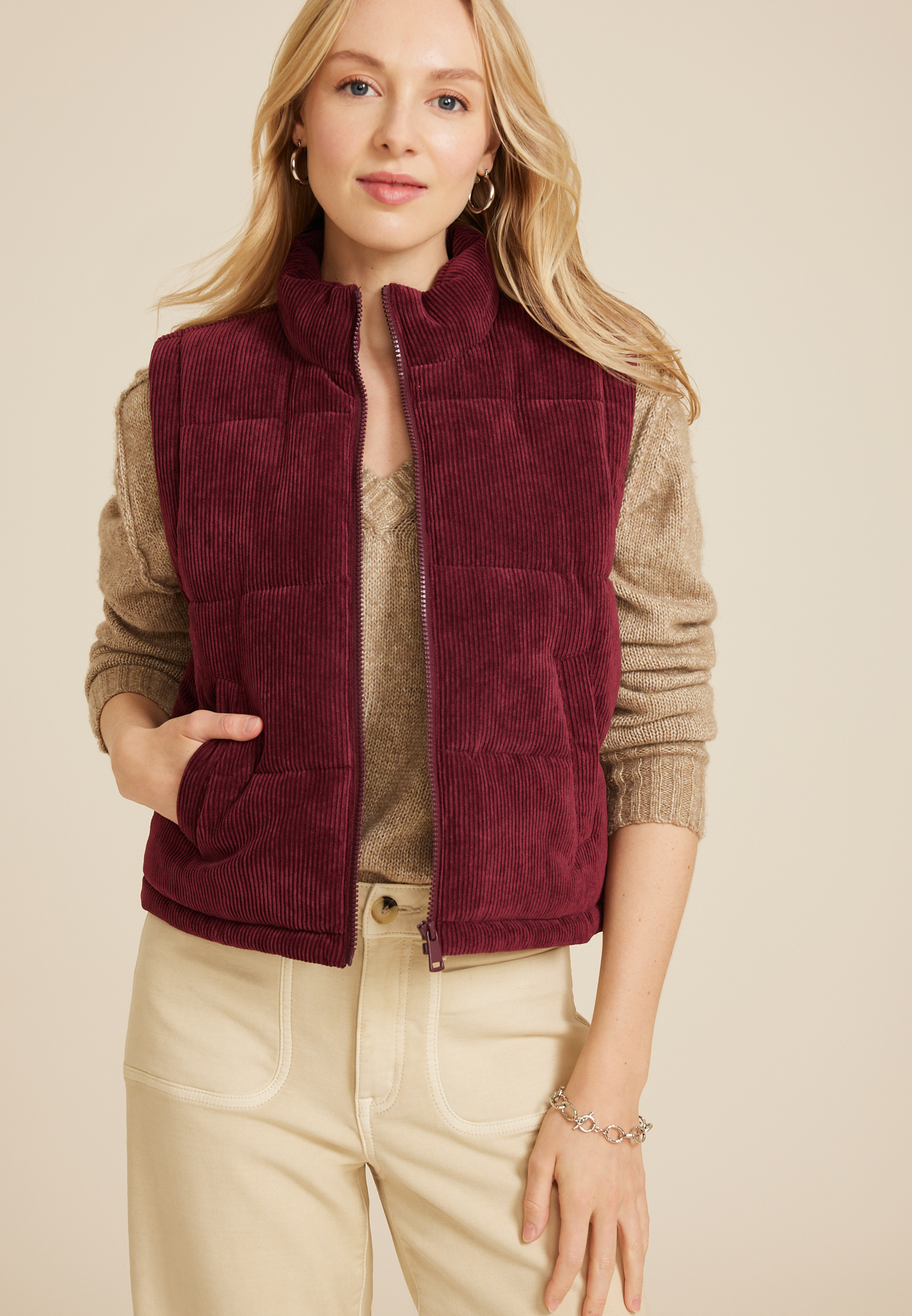 Corduroy Puffer Vest