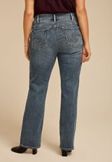 Plus Size Silver Jeans Co.&reg; Suki Curvy Mid Rise Thick Stitch Slim Boot Jean, C3337, small