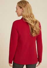 Versa Open Front Long Sleeve Blazer, REBEL RED, small