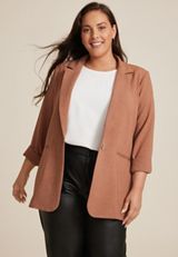 Plus Size Boyfriend Blazer, C7208, small