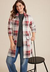 Plaid Longline Coatigan, C7044, small