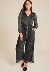 Plisse Wide Leg Jumpsuit, C106, small