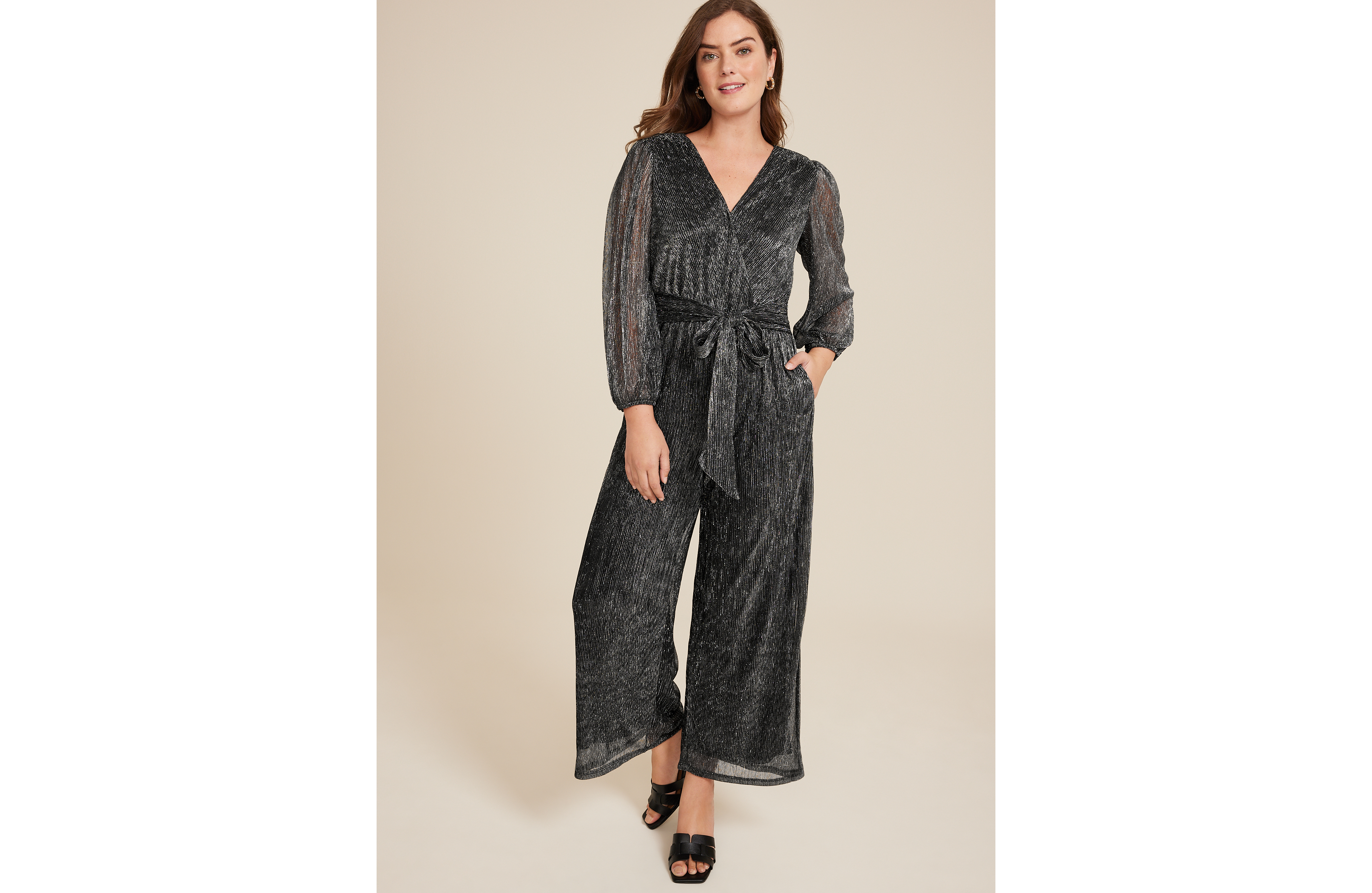 Plisse Wide Leg Jumpsuit