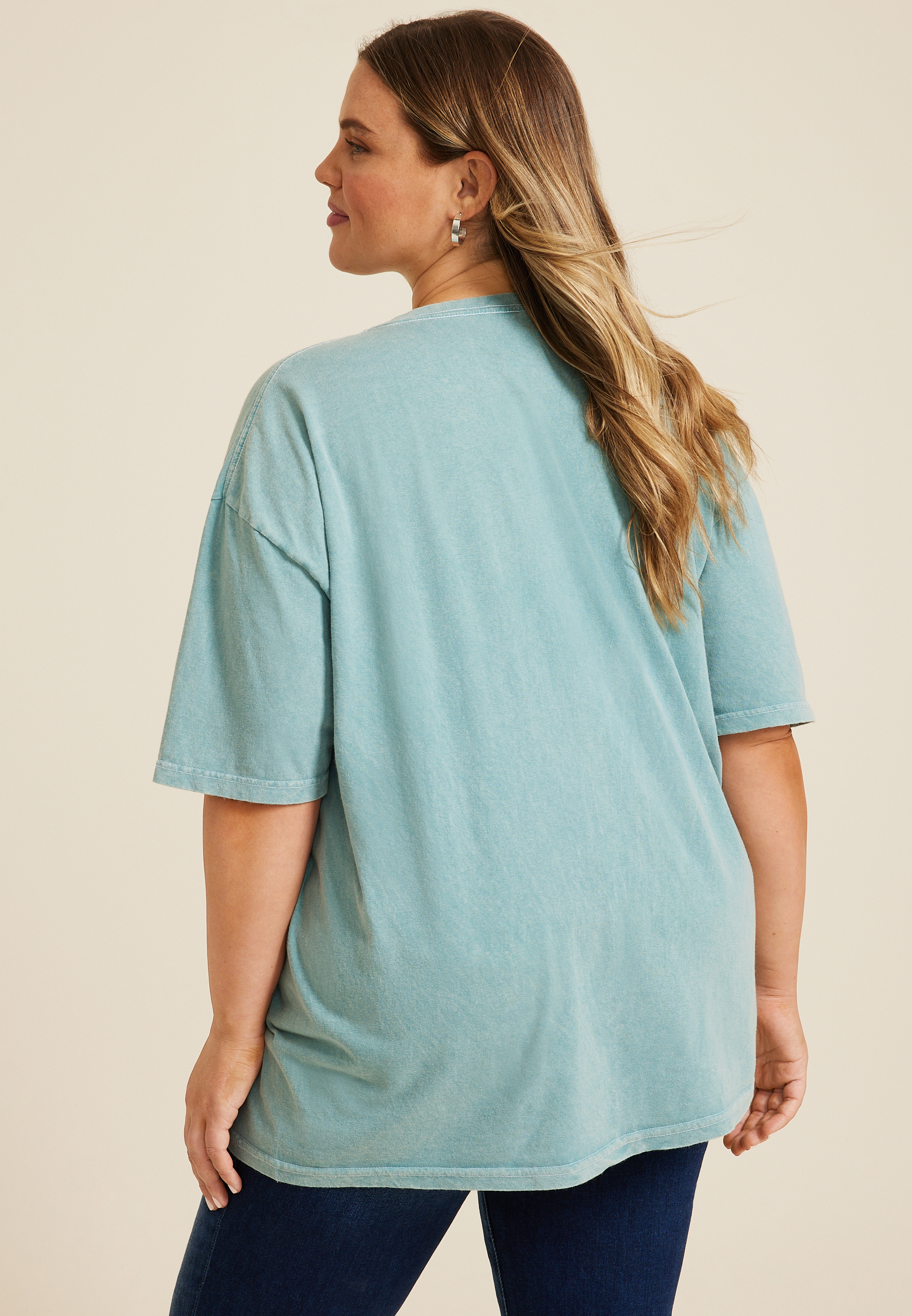Plus Size Enjoy The Little Things Oversized Fit Graphic Tee, C201, large