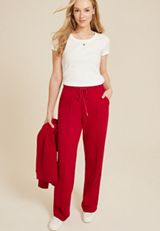 High Rise Fleece Wide Leg Sweatpant, C4744, small