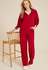 High Rise Fleece Wide Leg Sweatpant, C4744, small