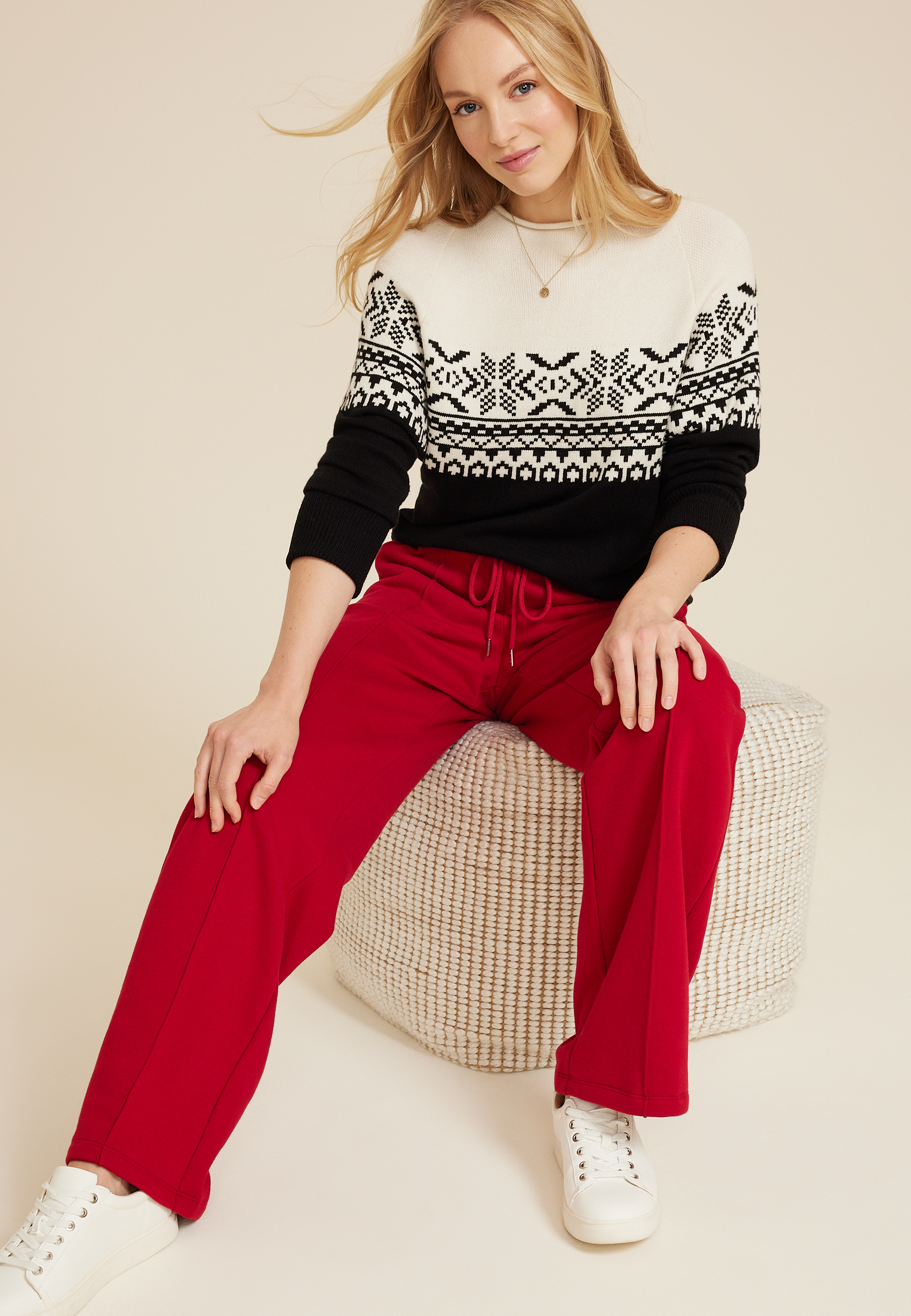High Rise Fleece Wide Leg Sweatpant, C4744, large