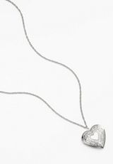 Silver Heart Locket Necklace, C431, small