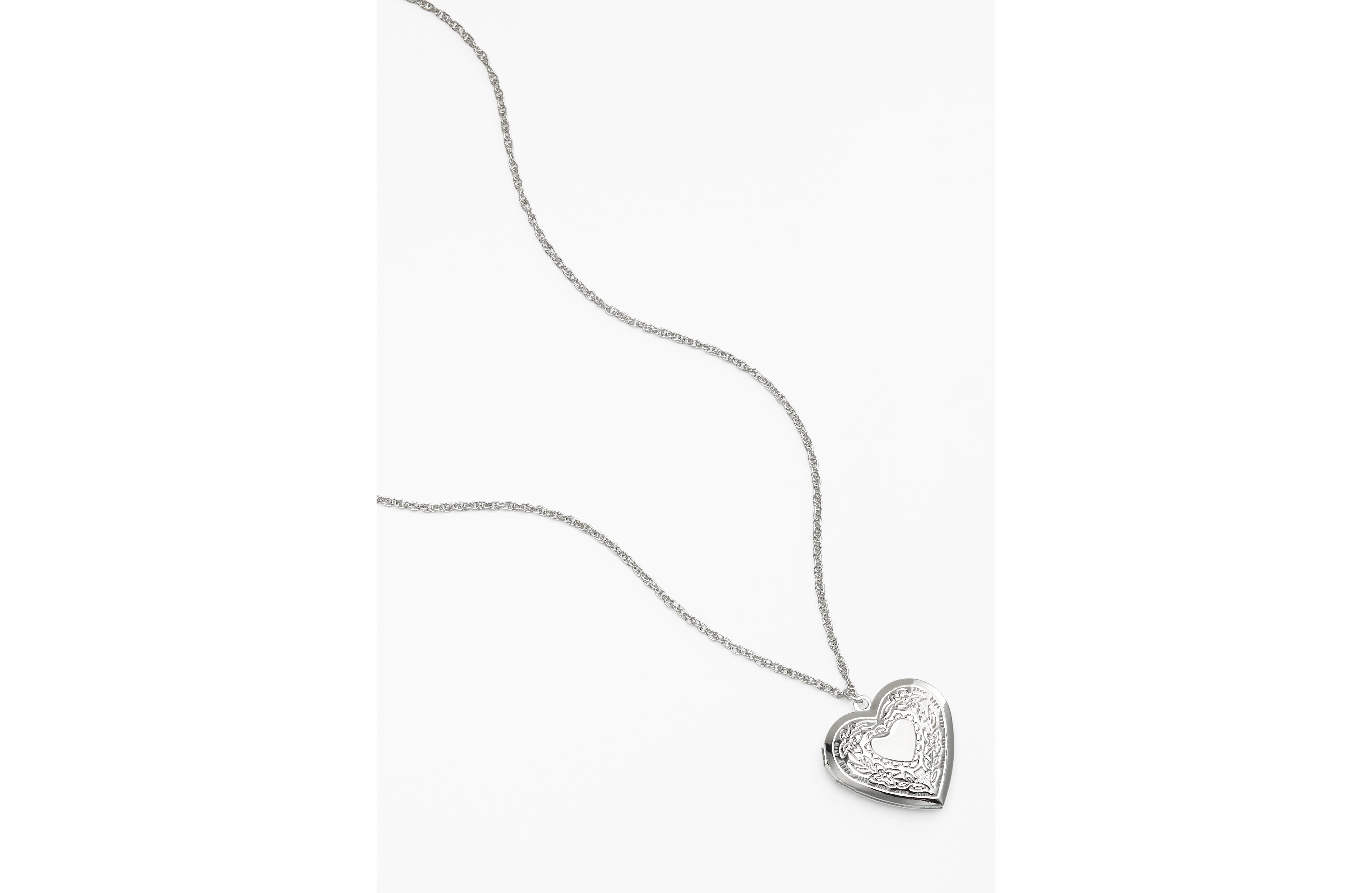 Silver Heart Locket Necklace