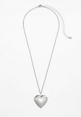 Silver Heart Locket Necklace, C431, small