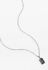 Silver American Flag Pendant Necklace, C431, small