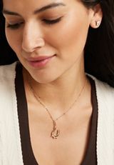 Gold Horseshoe Pendant Necklace, C605, small