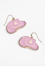 Team Bride Cowgirl Hat Earrings, C595, small