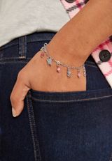 Silver Butterfly Charm Bracelet, C595, small
