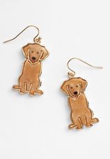 Dog Drop Earrings, C210, small