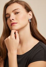Gray Cat Drop Earrings, C829, small