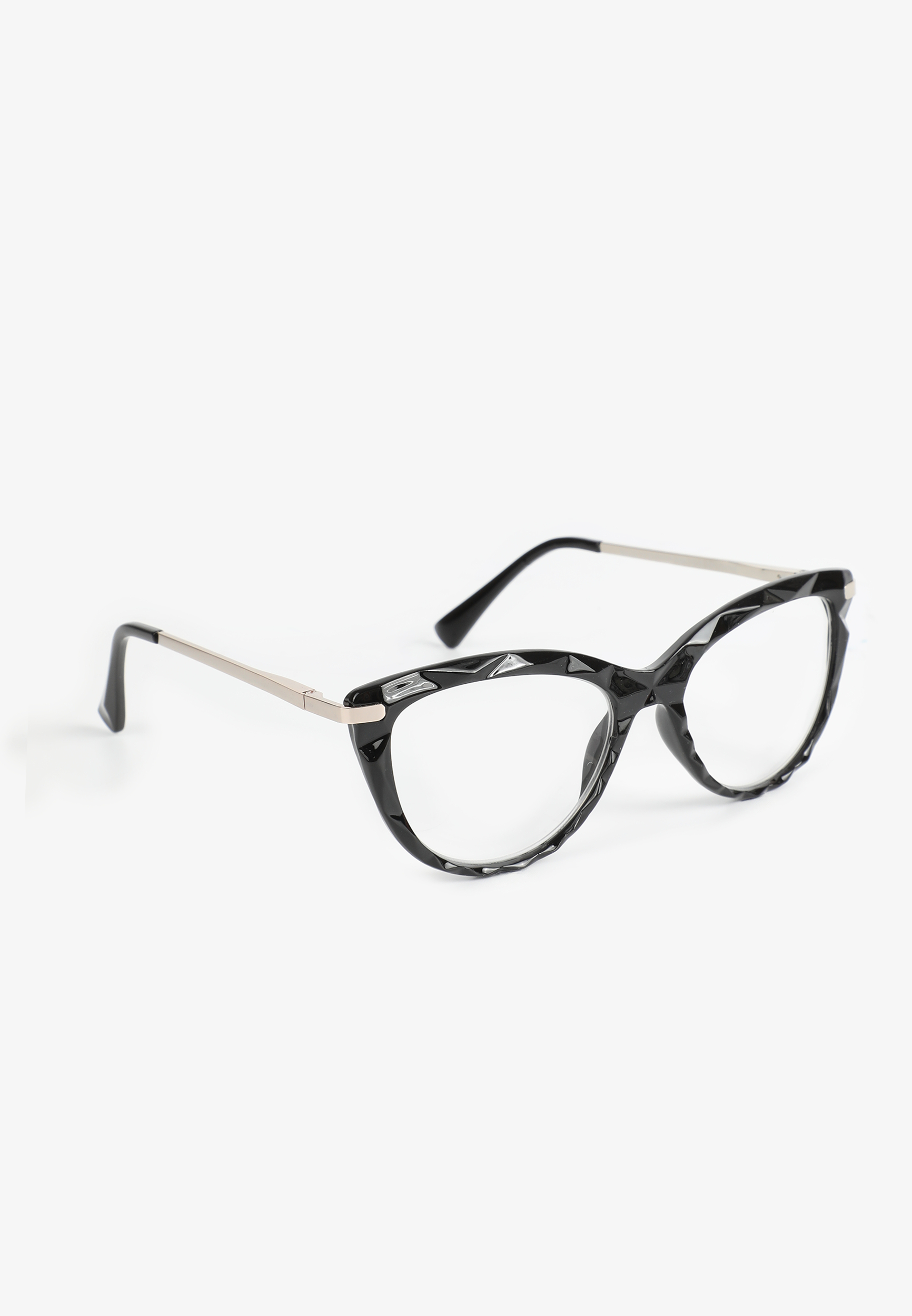 Black Textured Cat Eye Reading Glasses