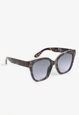 Tortoise Chain Link Trim Square Sunglasses, C920, small