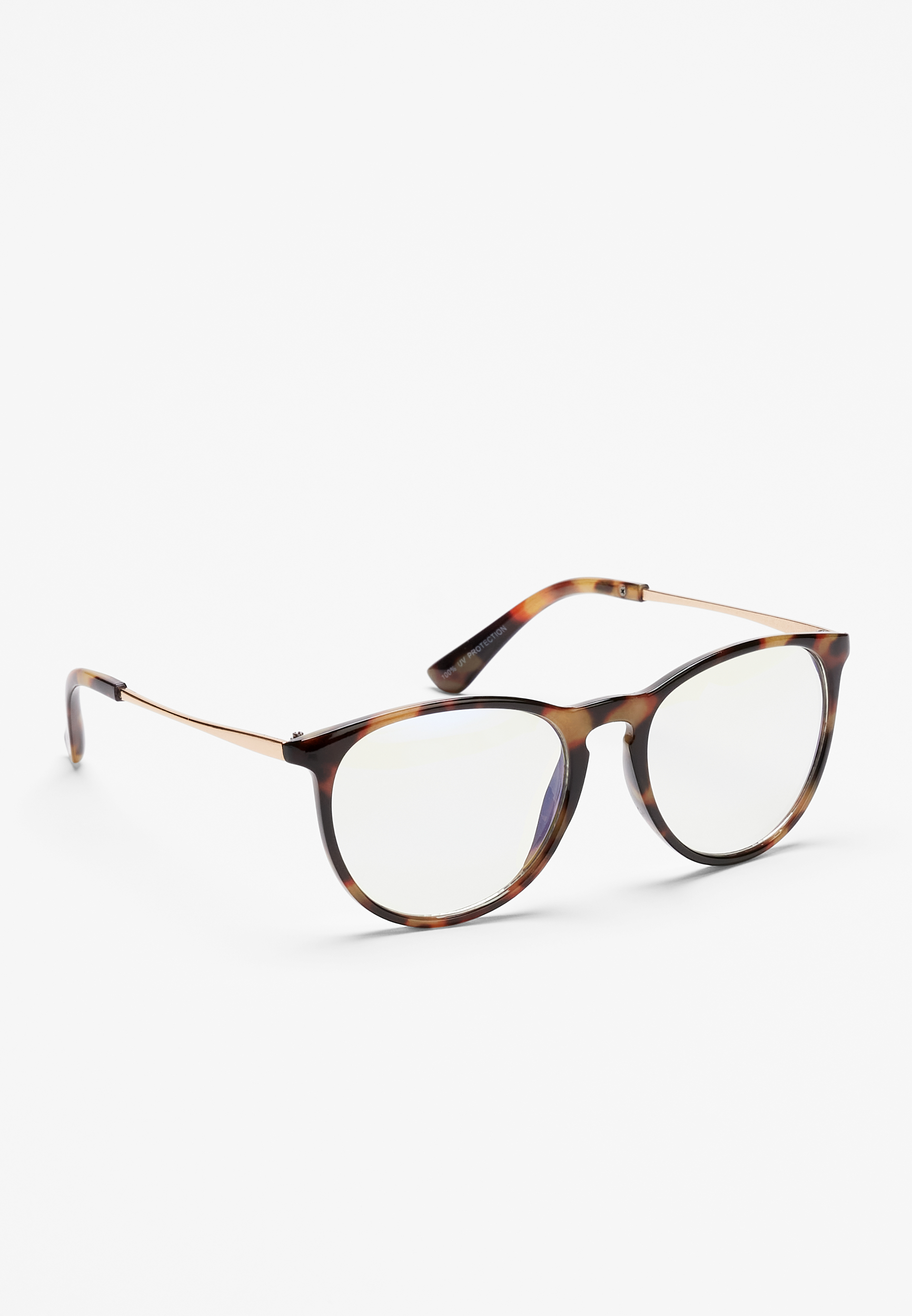 Gold Tortoise Round Blue Light Blocking Glasses