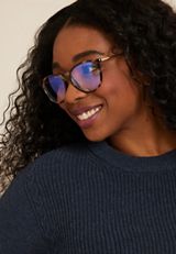 Gold Tortoise Round Blue Light Blocking Glasses, TORTE, small