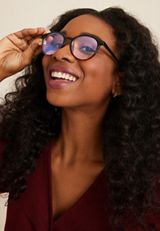 Tortoise Two Tone Round Plastic Blue Light Blocking Glasses, C106, small