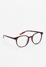 Tortoise Round Plastic Blue Light Blocking Glasses, TORTE, small