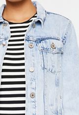 KanCan&trade; Light Fray Hem Cropped Denim Jacket, C2806, small
