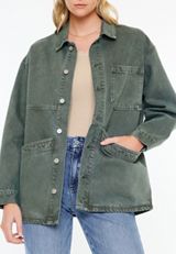 KanCan&trade; Olive Oversized Chore Jacket, C186, small