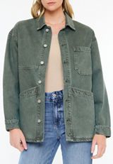 KanCan&trade; Olive Oversized Chore Jacket, C186, small