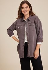 m jeans by maurices&trade; Color Denim Shacket, C5975, small