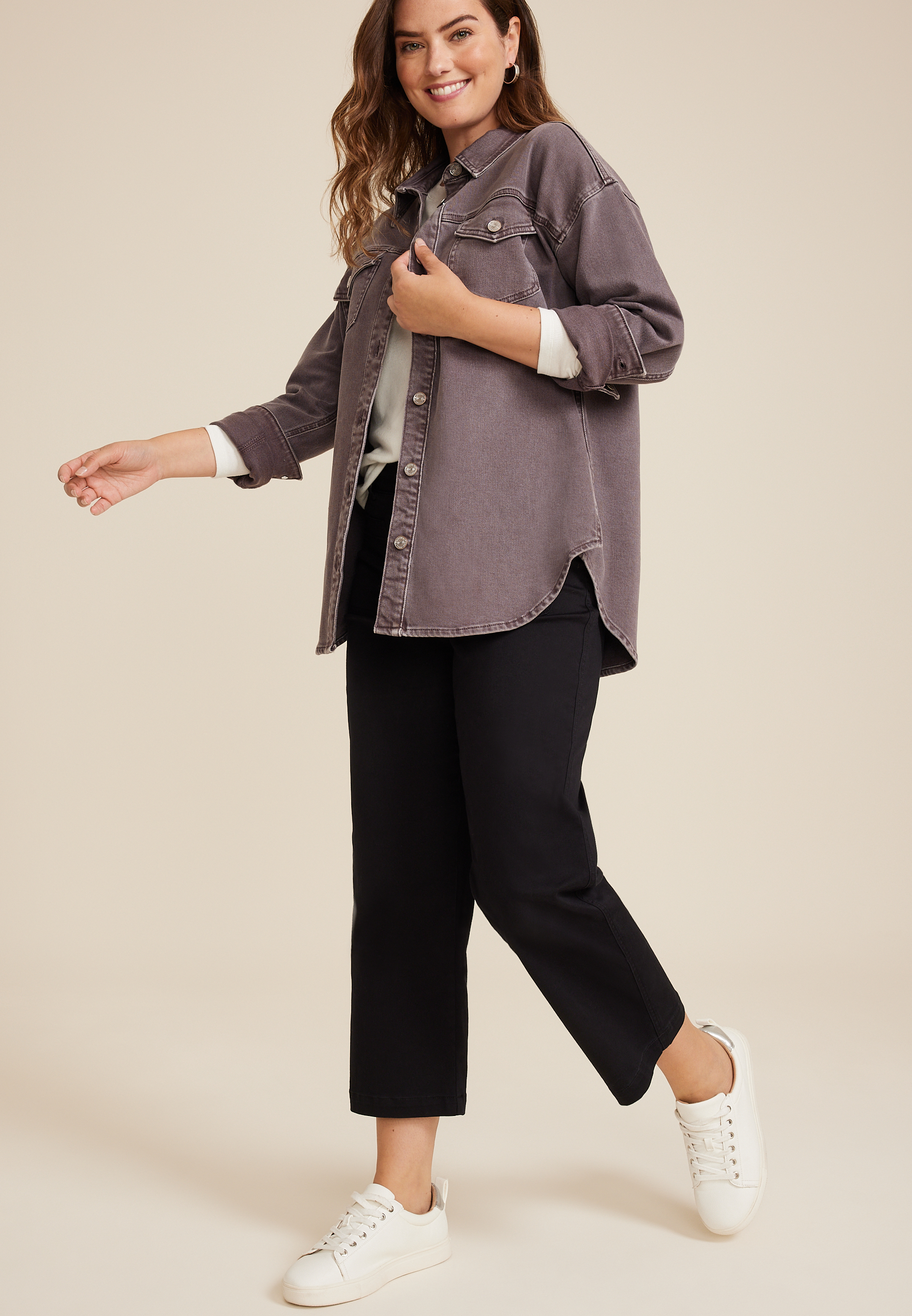 m jeans by maurices&trade; Color Denim Shacket, C5975, large