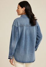 m jeans by maurices&trade; Denim Shacket, MEDIUM SANDBLAST, small