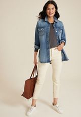 m jeans by maurices&trade; Denim Shacket, MEDIUM SANDBLAST, small