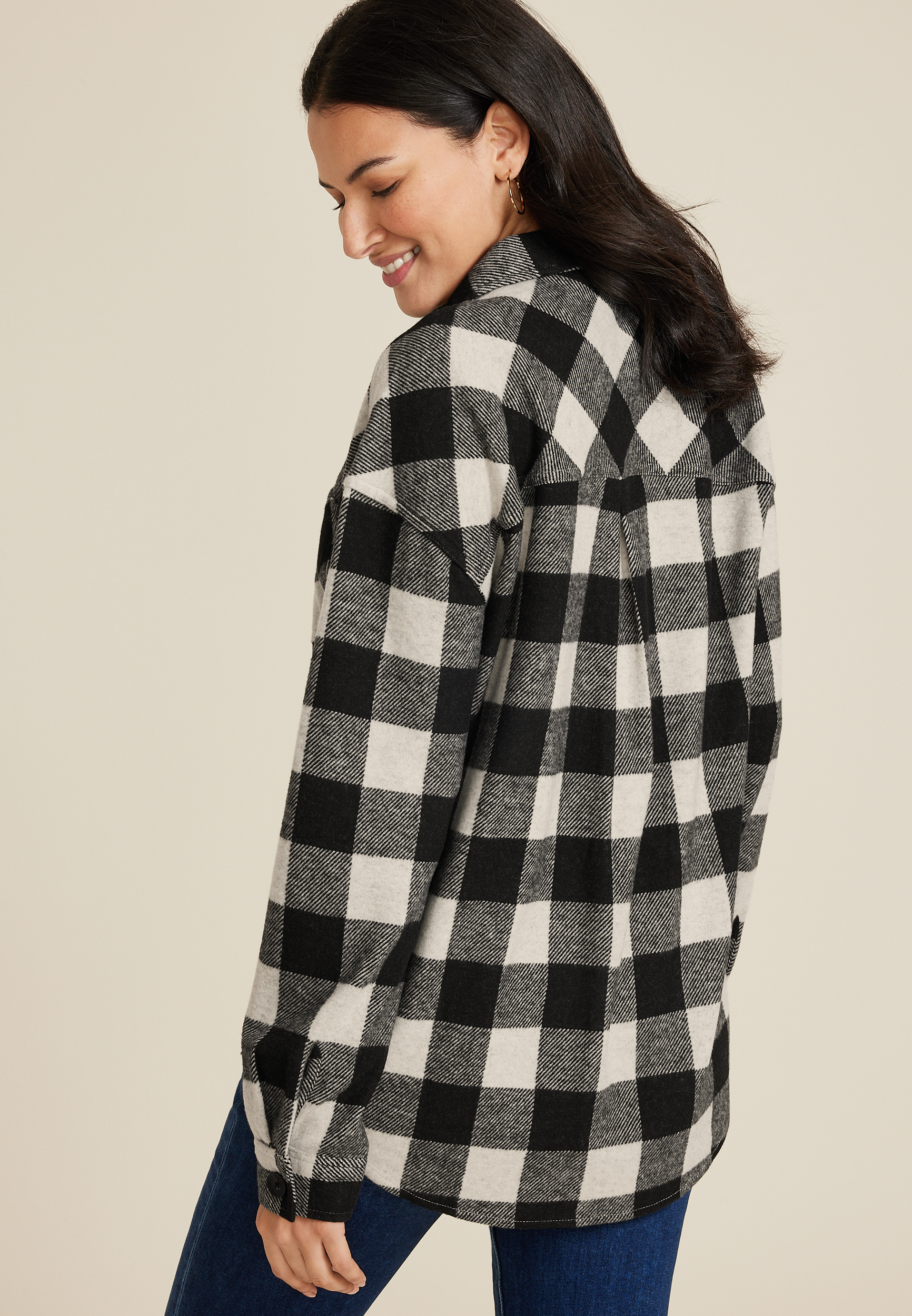 Knit Oversized Button Down Shirt