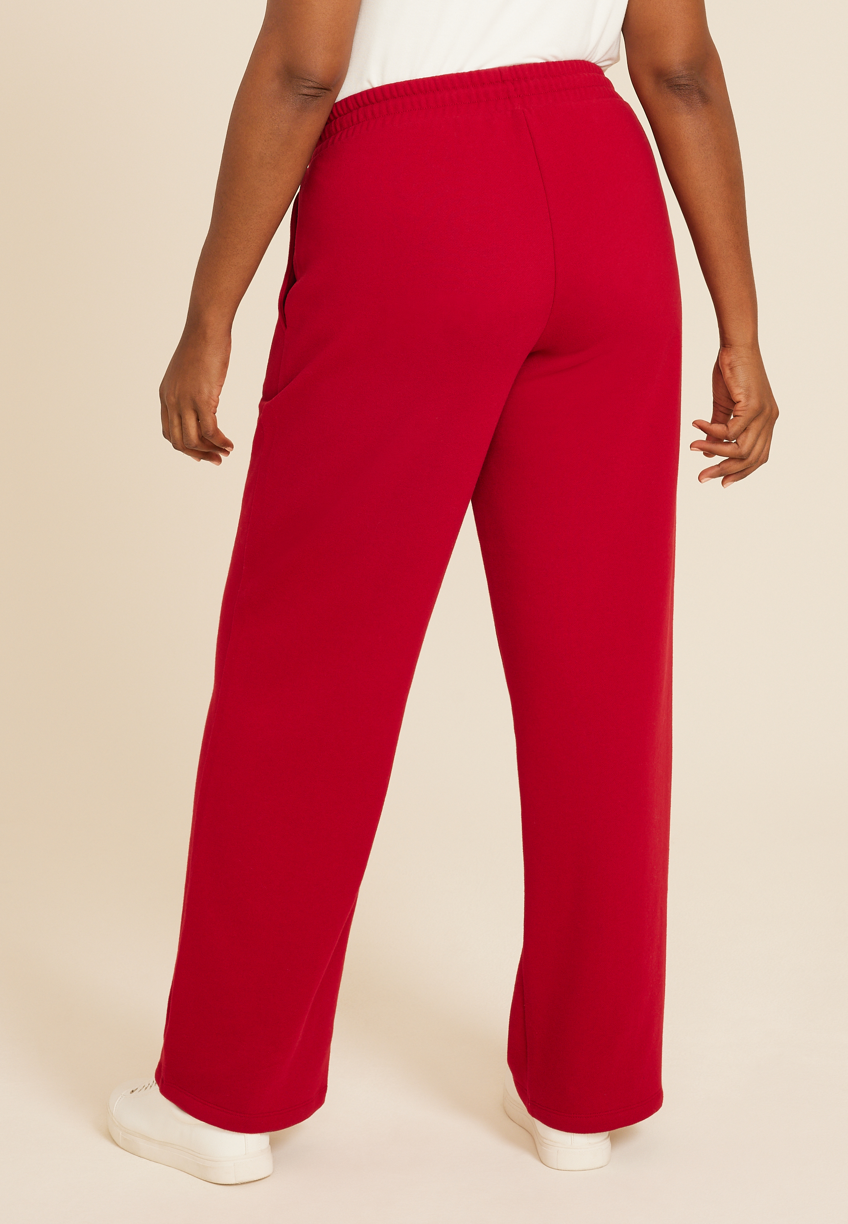 Plus High Rise Fleece Wide Leg Sweatpant, C4744, large