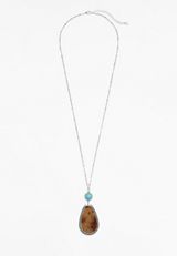 Silver Western Cowhide Pendant Necklace, C115, small