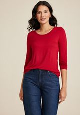 24/7 Kennedy Crew Neck Long Sleeve Tee, REBEL RED, small
