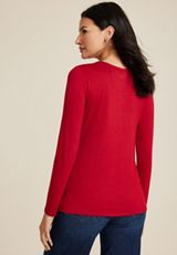 24/7 Kennedy Crew Neck Long Sleeve Tee, REBEL RED, small