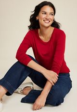 24/7 Kennedy Crew Neck Long Sleeve Tee, REBEL RED, small