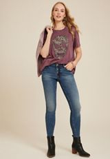 Leopard Skull Oversized Fit Graphic Tee, C830, small