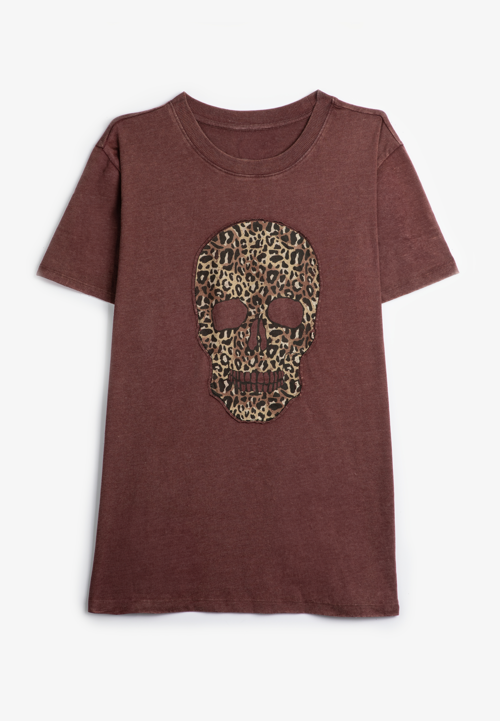 Leopard Skull Oversized Fit Graphic Tee, C830, large