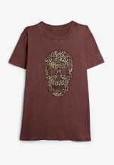Leopard Skull Oversized Fit Graphic Tee, C830, small