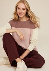 Wavy Ribbed Colorblock Tunic, C894, small