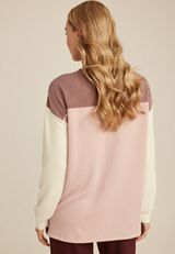 Wavy Ribbed Colorblock Tunic, C894, small