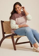 Plus Size Wavy Ribbed Colorblock Tunic, C894, small