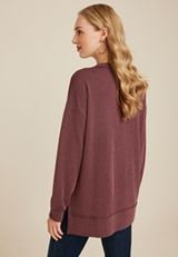 Wavy Ribbed V Neck Tunic, C9735, small
