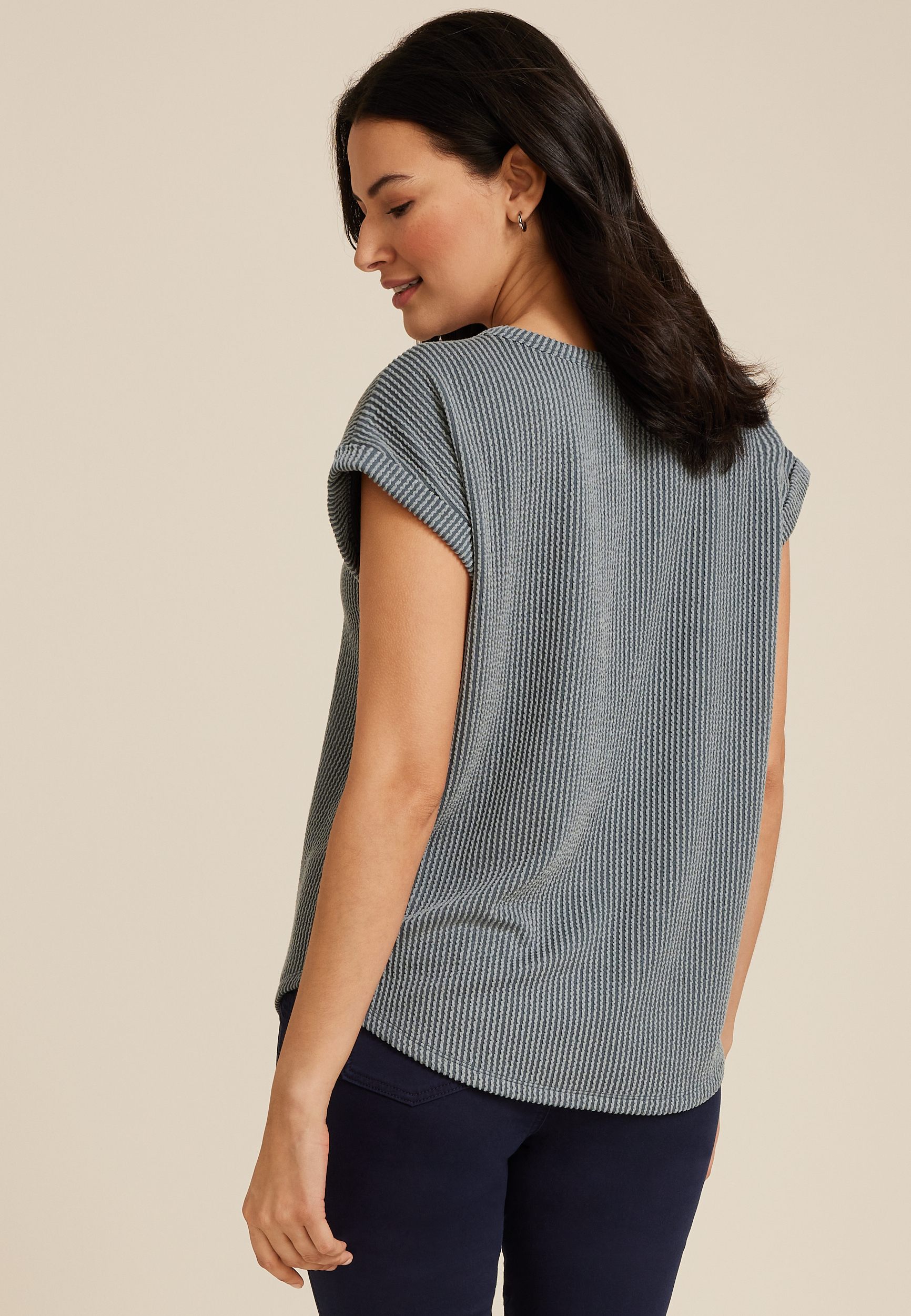 24/7 Clara Ribbed Tee, C4309, large